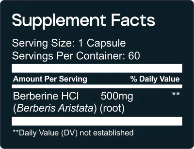 Berberine 500 Supplement Facts